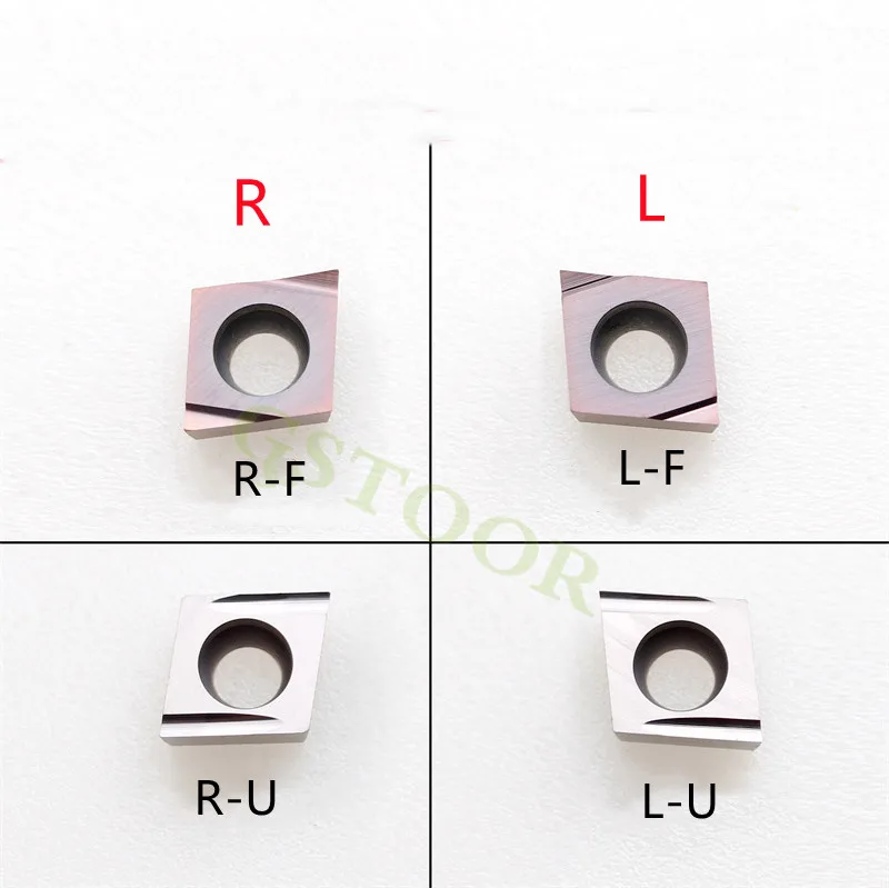 10PCS CCGT060201 CCGT060202 CCGT060204 CCGT09T301 CCGT09T302 CCGT09T304 R-F L-F R-U L-U เครื่องกลึง CNC เครื่องมือคาร์ไบด์แทรก