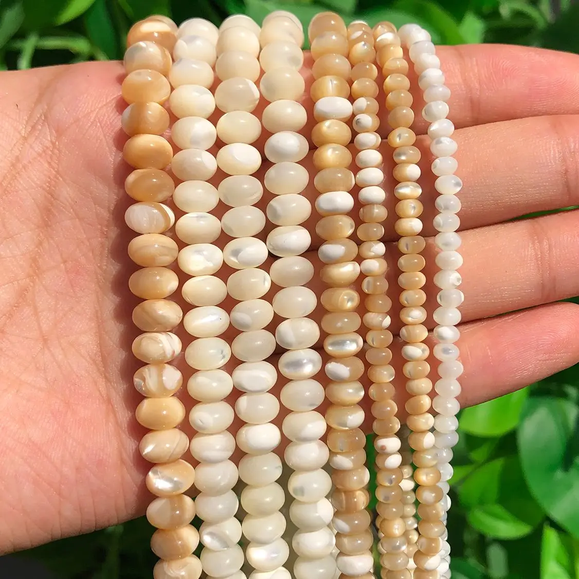 3 4 5mm Natural Shell Bead Flat Round Mother of Pearl Rondelle Shell Loose Spacer Beads For Jewelry Making DIY Bracelet Necklace