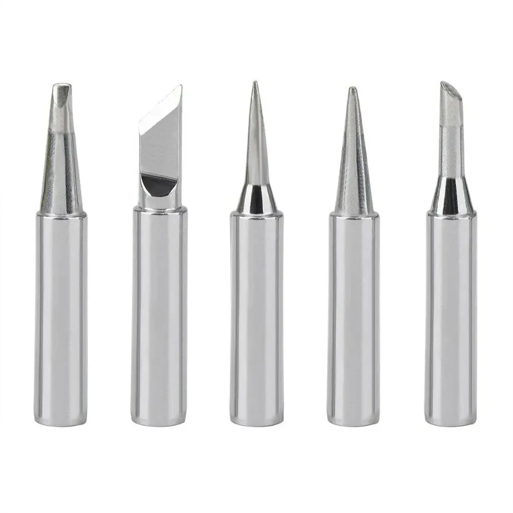 

5Pcs Soldering Iron Tips Lead-free Soldering IronTip Replacement 936 Soldering Iron Tip Welding Head Soldering Tools Branding