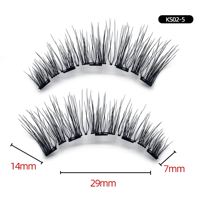 1 Pair-False Eyelashes Magnetic Five Magnet Natural Eye Lashes Dramatic Fake Eyelash Extension