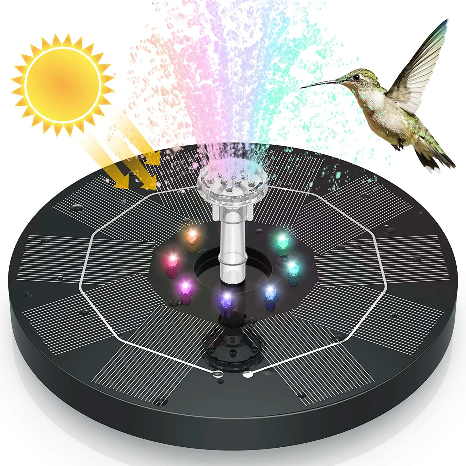 Solar Fountain Pump 3.5W LED Lights Solar Panel Powered Fountain Colorful Garden Pond Decoration Pump Waterfall Swimming Pools