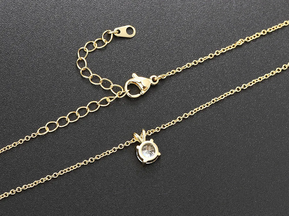 Runde Kristall-Anhänger-Halskette für Damen, Modische Hochzeits-Schlüsselbeinkette, Hochzeitsschmuck-Accessoires, Geschenk, Dropshipping N462 – Detail 5