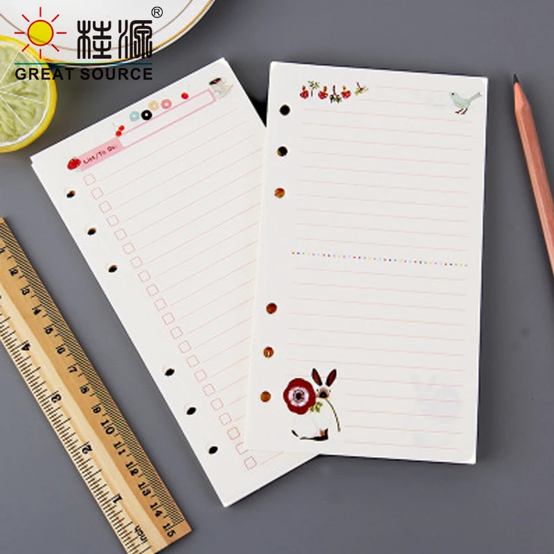 MQQ A6 Dot Grid Notebook White Paper Notebook Daily Planner Weekly Month Planner Loose Leaf Refill Paper Blank(2PCS)