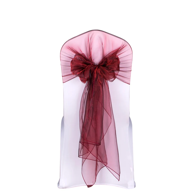 10PCS/LOT Hotel Wedding Chair Sashes Decoration Outdoor Chair Covers Elegant Solid Chair Cap Wholesale 65x275cm