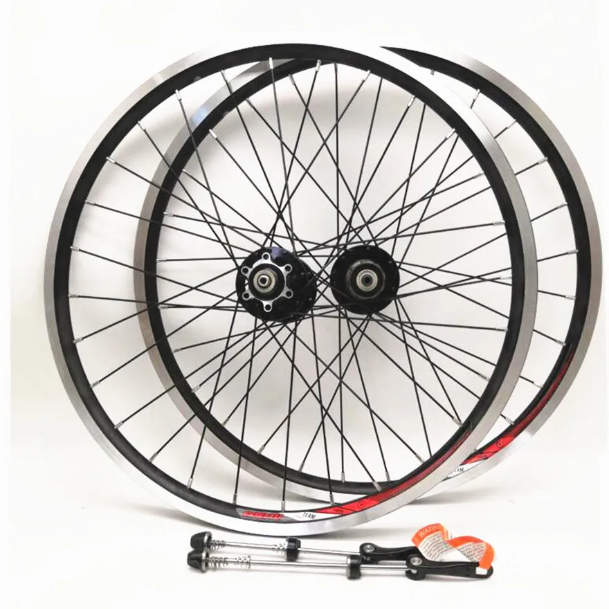 Novatec 20Inch 406 Folding Bike Bicycle Sealed Bearing Hub V Brake  Full Black Wheel Set Wheels 451 100/130