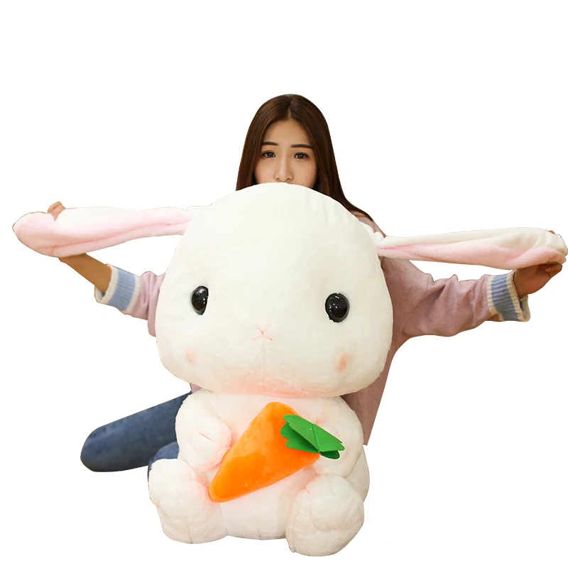 

Dorimytrader 30'' / 75cm Giant Rabbit Toy Stuffed Soft Plush Lovely Cartoon Bunny Doll 2 Models Nice Gift Free Shipping DY60478