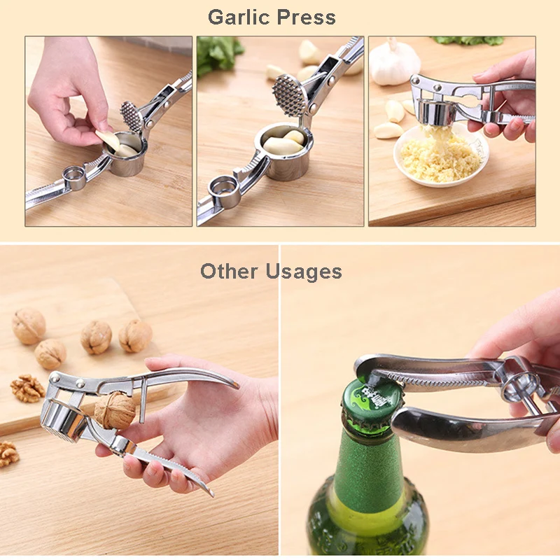 1Pcs Knoblauch Presse Crusher Küche Knoblauch Smasher Manuelle Presse Gemüse Squeezer 4-in-1 Multifunktionale Küche Zubehör