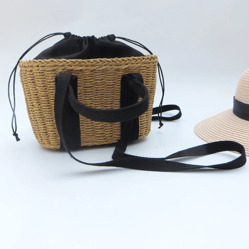 TOBO, bandolera de viaje para vacaciones, bolso tejido, bolso de paja con bolsillos, bolsos de paja hechos a mano para playa, bolsos de mujer, bolsos cruzados de diseñador