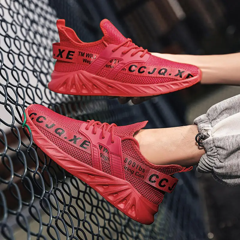 

Кроссовки мужские сетчатые, дышащие, Нескользящие, на шнуровке, дышащие, модная спортивная обувь для бега