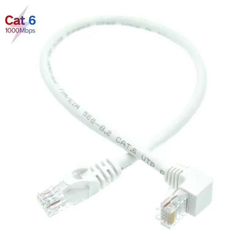 Cat 6e RJ45 cable CAT6 8pin UTP Side Angled L Shape RJ45 Patch Cord Shape Ethernet Cable 6e Lan Short Cable Gigabit CAT6 Elbow