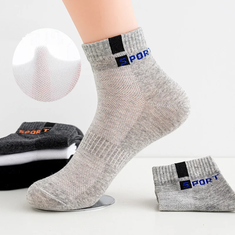 10 stück = 5 Paare/paket Männer Baumwolle Socken Atmungs Nicht-slip Sommer Ankle Socken Männer Mesh Boot Socken Männer kurze Socken Plus Größe