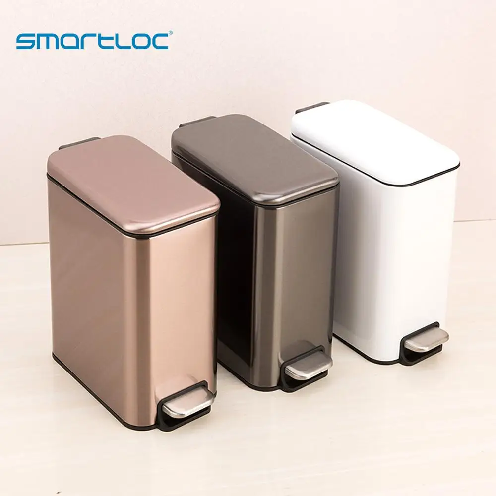 smartloc 5L Stainless Steel Rectangle Kitchen Trash Can  Dustbin Trash Bin Waste Bin Garbage Bag Holder Garbage Bin Kitchen Bin