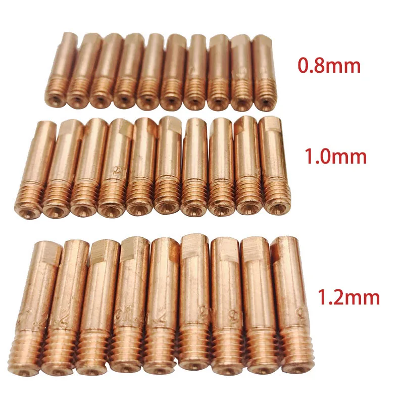 

Welding Torch Contact Tip Gas Nozzle MB-15AK M6*25mm Welding Torch Contact Tip Gas Nozzle10pcs 0.8/1.0/1.2mm