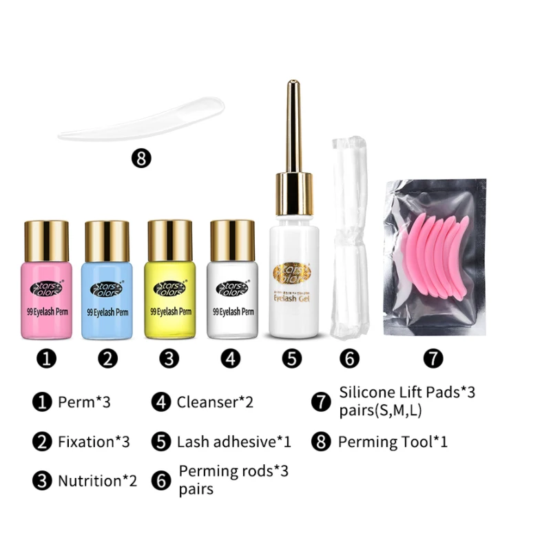 5 Sets/Lot 99 Eyelash Perm Kit Professional Lash Lift Set Cilia Lashes Perm Set Curling Eyelash Makeup Tools