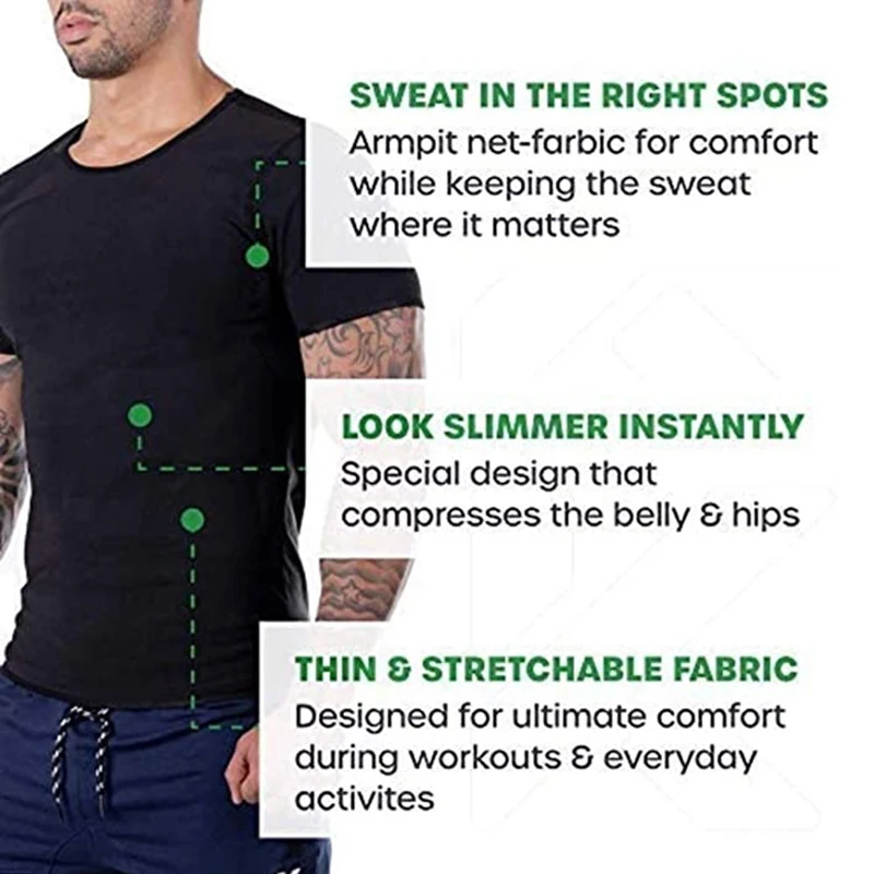 Men Sauna Suit Heat Trapping Shapewear Sweat Body Shaper Vest Slimmer Saunasuits Compression Thermal Top Fitness Workout Shirt