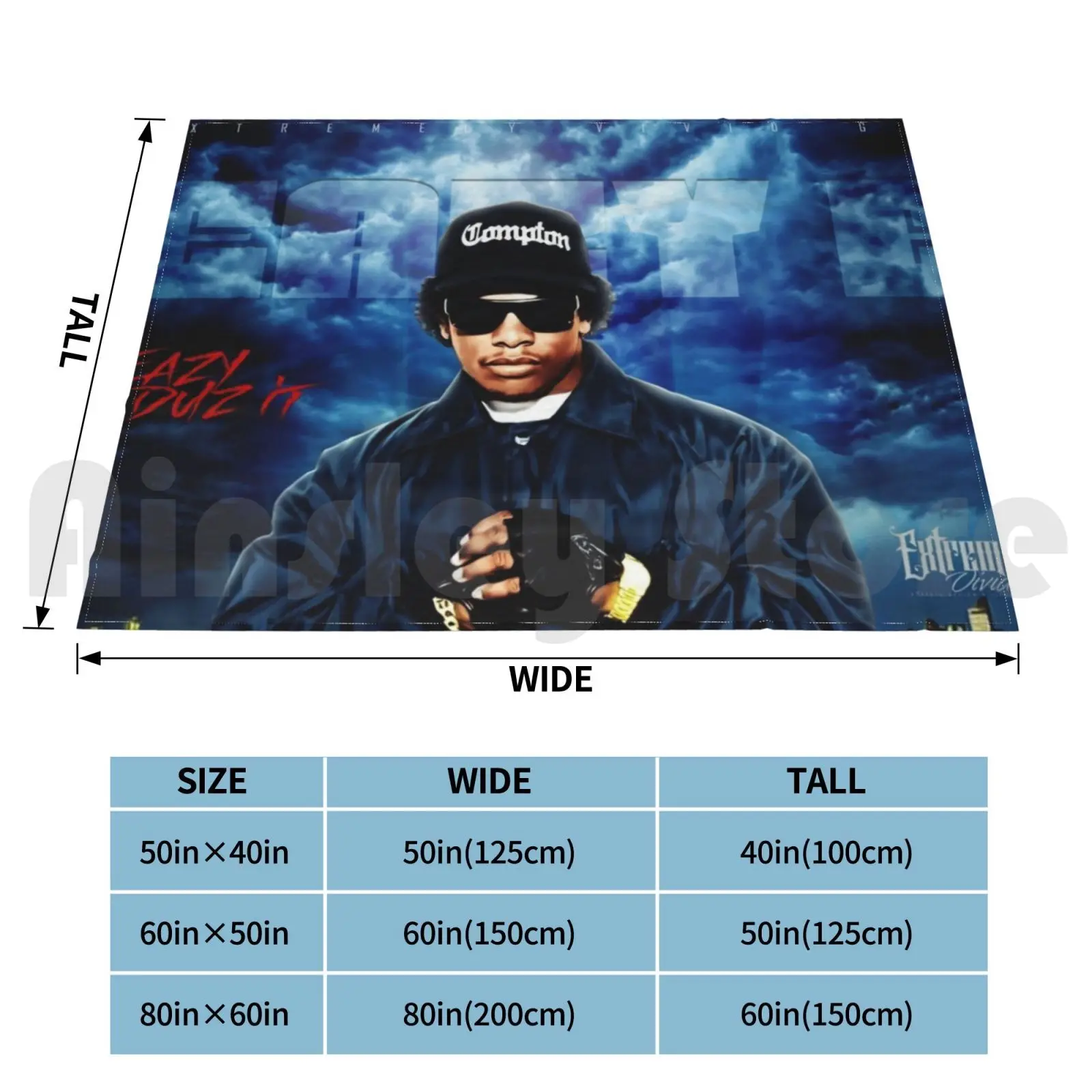 Eazy Duz It Blanket Fashion Custom Easy E Ruthless West Coast Rap Nwa