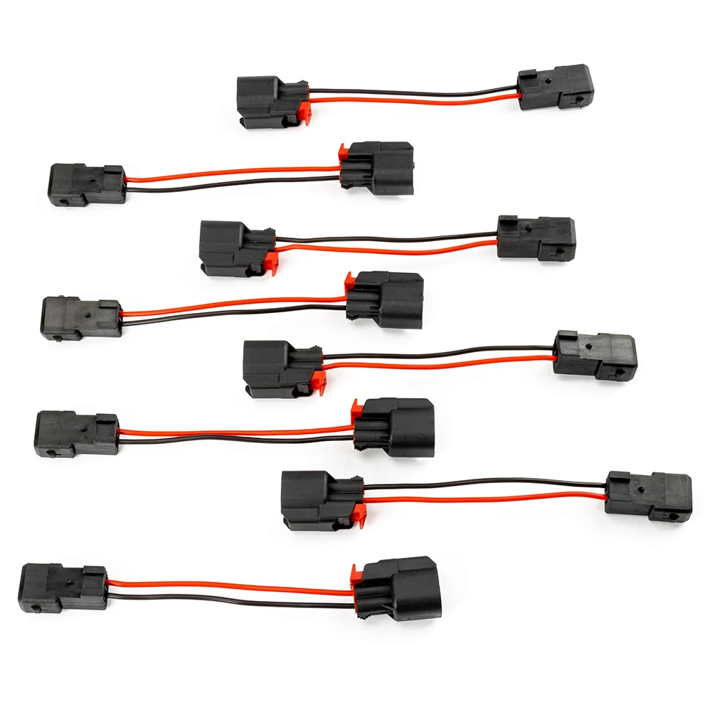 8 Pcs/Set Fuel Injector Connector Pigtail Connector Wiring Plugs Clips Cut Splice for EV1 To EV2 Replace Part