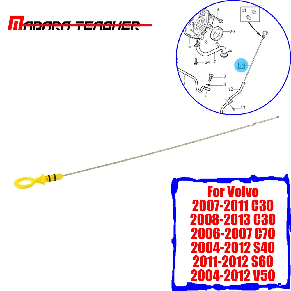 

30777500 Petrol Engine Oil Dip Stick Dipstick Gauge For Volvo C30 C70 S40 S60 V50 2005 2006 2007 2008 2009 2010 2011 2012 2013