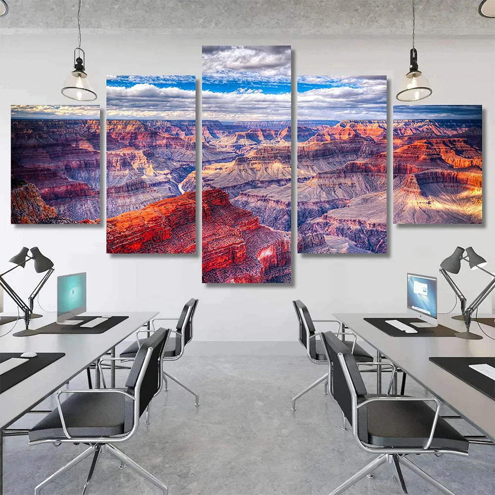 5 Pieces Wall Art Canvas Painting Landscape Poster Grand Canyon Modern Home Decoration Pictures Modular Living Room Framework