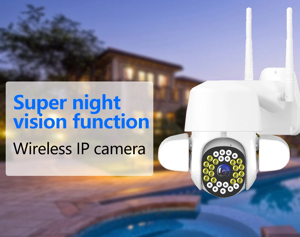 

2MP 1080P Super Night Vision Full Color Motion Detection Wireless PTZ IP Camera Outdoor Water-proof Tracking Baby Monitor