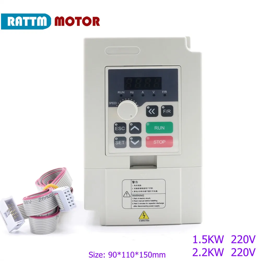 Mini 1.5kw 2.2KW 220V Variable Frequency Drive vector Inverter CNC Speed Control 0-1000Hz Frequency Converter