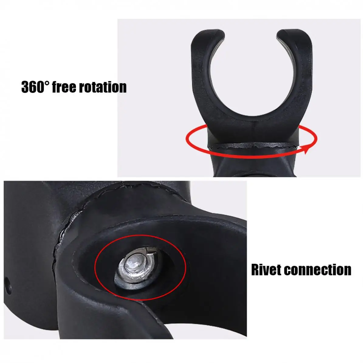 360° obrotowy rower rowerowy rowerowy uchwyt na przedni reflektor LED klips gumowy do latarki o średnicy 20-26mm