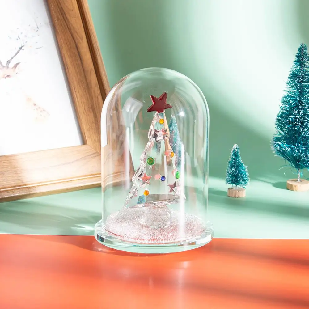 

Crystal christmas tree Ornaments Creative Crafts Fengshui Paperweight Glass Animal Figurines Home Decoration Miniature Wedding