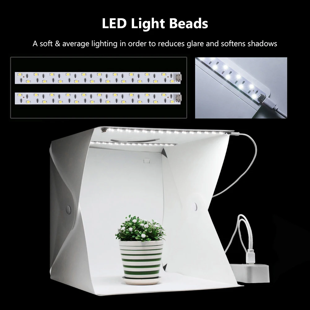 Dual Color Sfondo HA CONDOTTO LA Luce Photography Photo Studio Box di Tiro Softbox Tenda Photo Studio Box