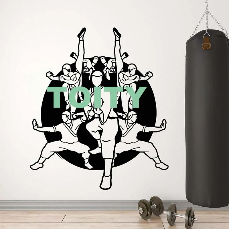 Karate Kyokushinkai Aikido Taekwondo Wall Decal Poster Oriental Kick Fighting Martial Arts Sports Vinyl Stickers Decor Mural