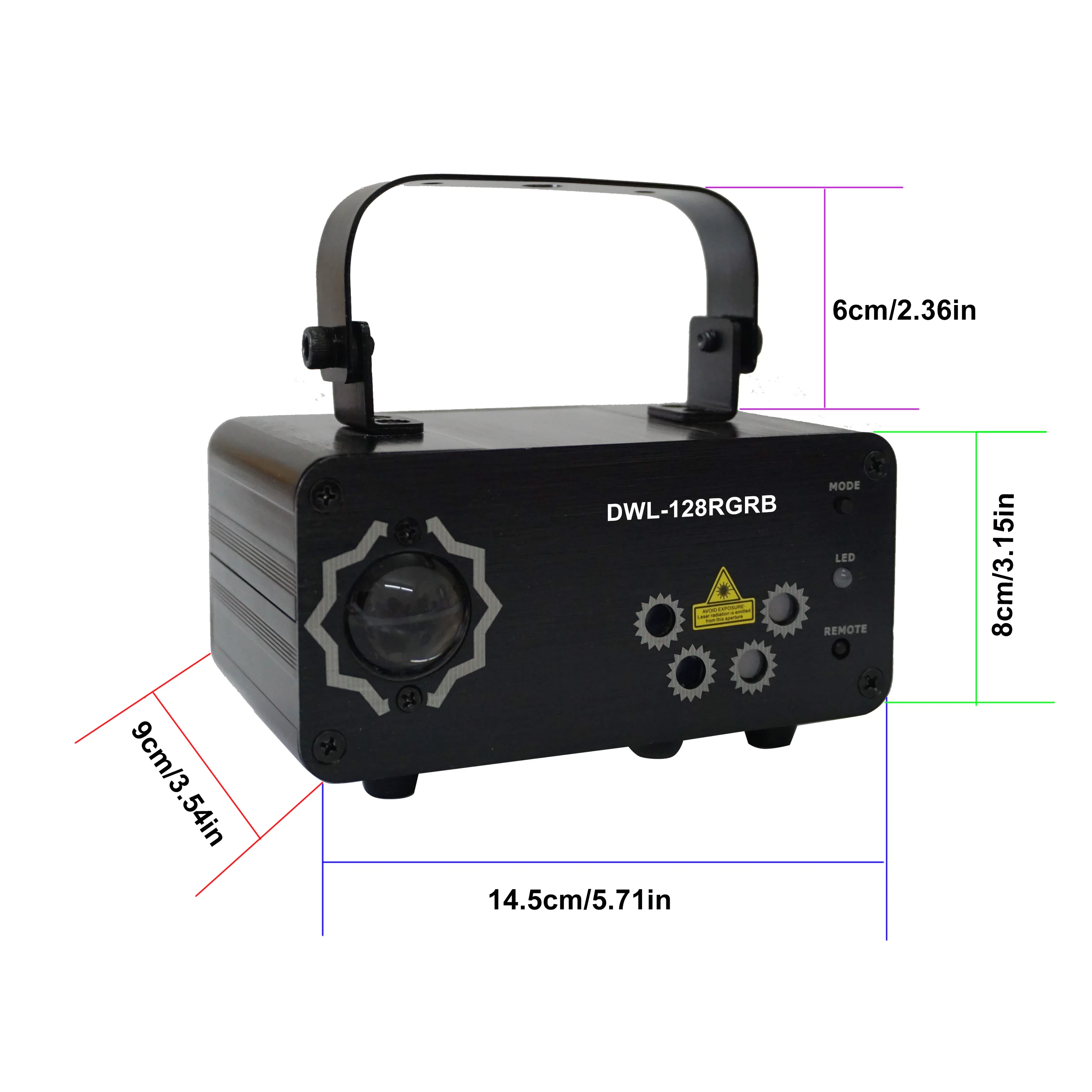 Sharelife 128 RGRB Gobos Mixed RGB LED Dynamic Watermark Effect Laser Projector Light DJ Party Home Show Wedding Stage Lighting