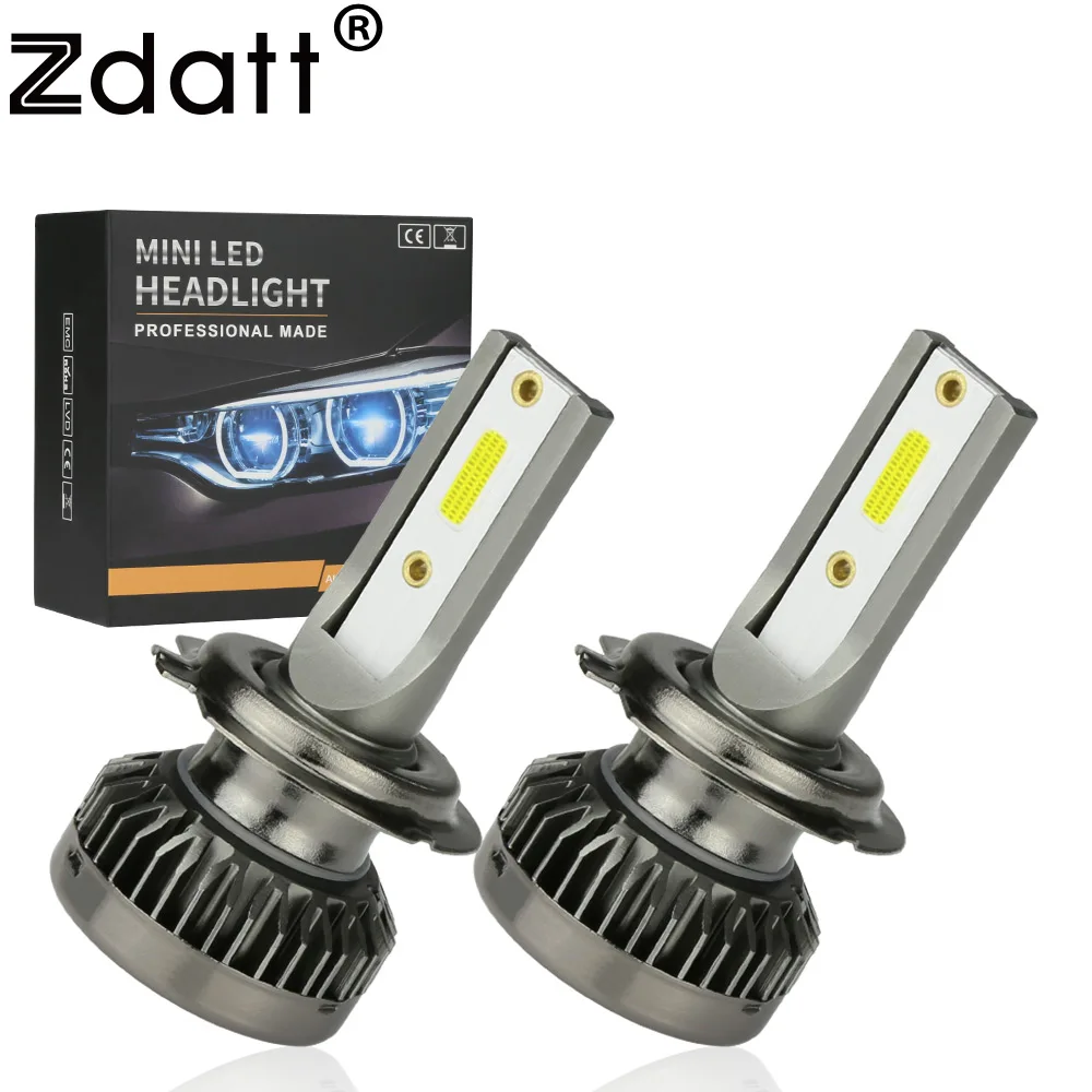 Zdatt Car Light H1 H8 H11 9005 HB3 9006 HB4 H4 H7 Led Headlight Bulb 6000K 16000LM 60W 12V Fog Lights Auto High Brightness Lamp