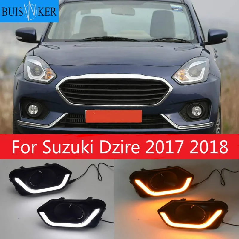 

1pair ABS Car DRL Lamp LED Daytime Running Light Daylight For Suzuki Dzire 2017 2018 Turn Signal Relay Waterproof