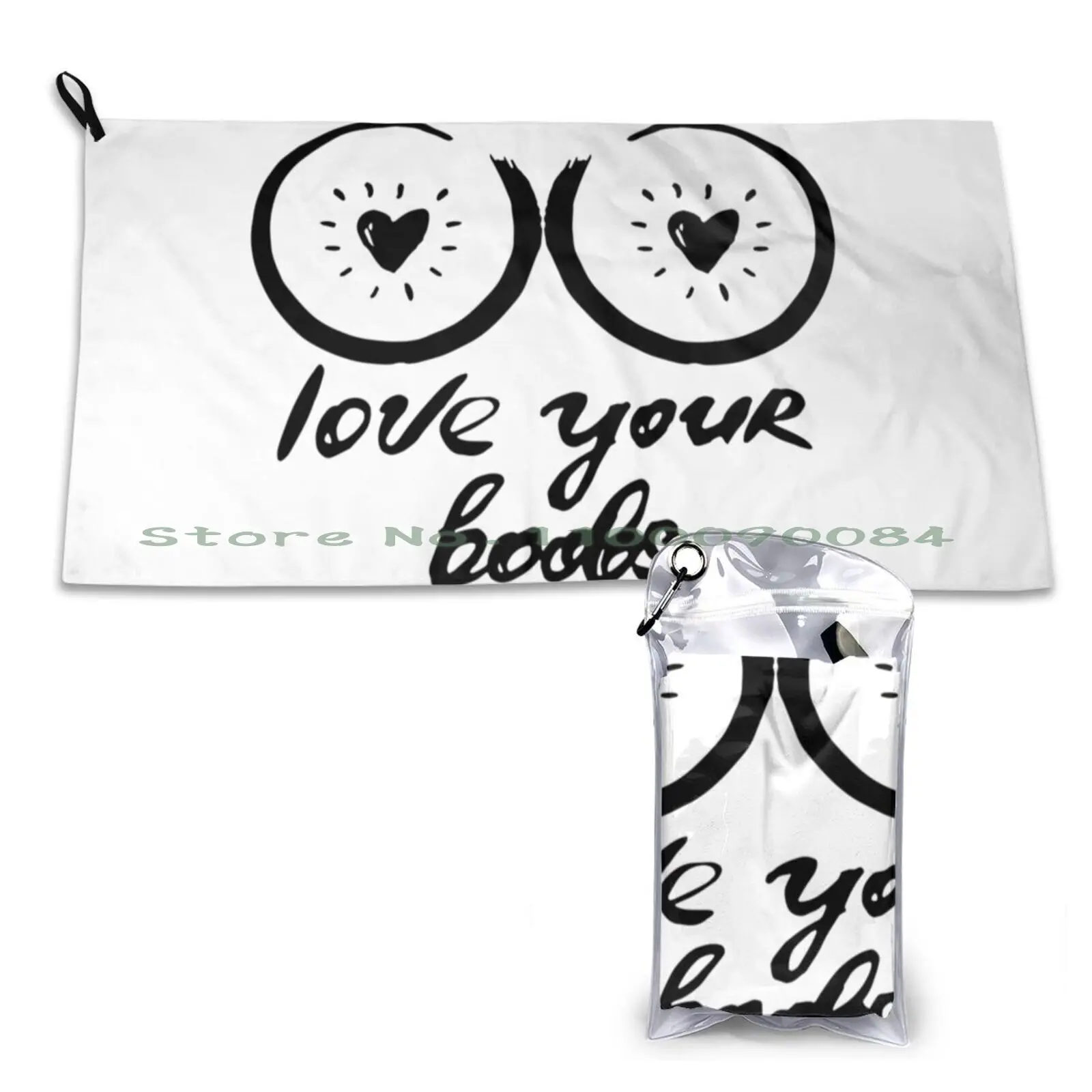 Jigsaw Puzzles-I Love Your Boobs Quick Dry Towel Gym Sports Bath Portable Whimsical Modern Deep Sea Coastal Pattern De Jouy