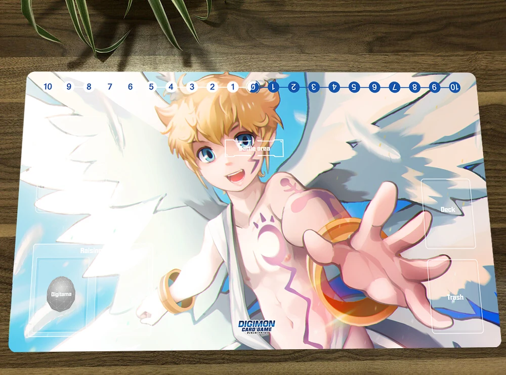 

Anime Digimon Duel Playmat Lucemon Trading Card Game Mat DTCG CCG Mat Mouse Desk Pad TCG Gaming Play Mat & Card Zones Free Bag