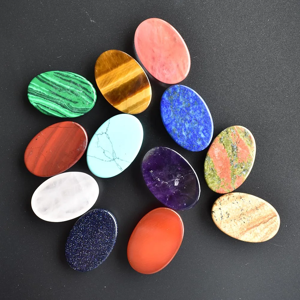 Wholesale high quality natural stone, all sizes of oval no hole beads for jewelry making free shipping