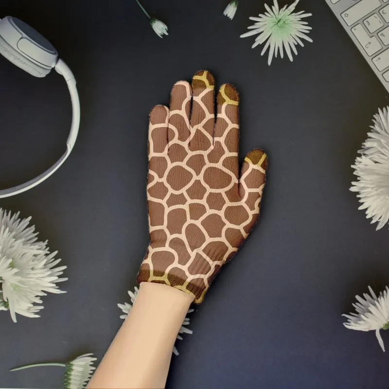 Ladies Winter Gloves Women Men Stretch Knitted Leopard Mittens Full Finger Guantes Female Mittens Touch Screen