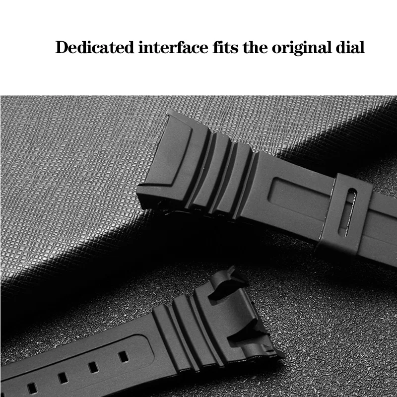 Silicone Watchband for Casio 3239 W-96H-1A 2A 9A Electronic Watch Dedicated Strap Black Men's Sport Waterproof  Rubber Bracelet