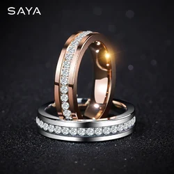 Rings for Men and Women, 6MM Tungsten Carbide Rings and Shiny CZ Stones for Engagement Gift, Wedding, Customized