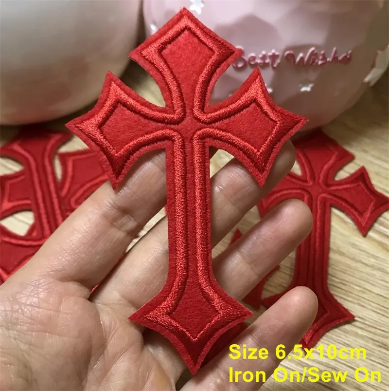 New arrival 10 pcs Black cross mixed colors Embroidered patches iron on cartoon Motif BX Applique embroidery accessory 201501