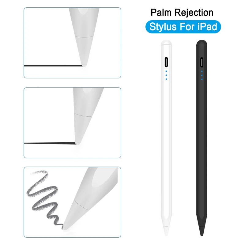 

Stylus Pen For Apple iPad Pro 11 12.9 2020 2021 Air 4 Mini 5 Palm Rejection,Pressure Pen For Apple iPad 10.2 2019 Tablet Pencil