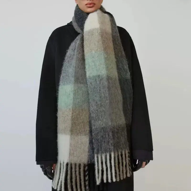 2019 Winter Plaid Cashmere Scarf Fashion Shawl Colored Chequered Scarves Warm Students\' Necks and Thicker bufanda invierno mujer