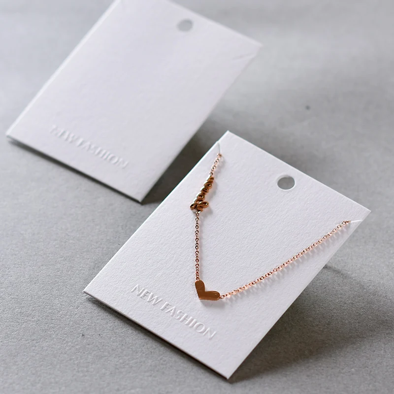 New Hot 500gsm Stock White Paper Popular Jewelry Necklace Earrings Packaging Display Card DIY Hang Label Tag Cardboard