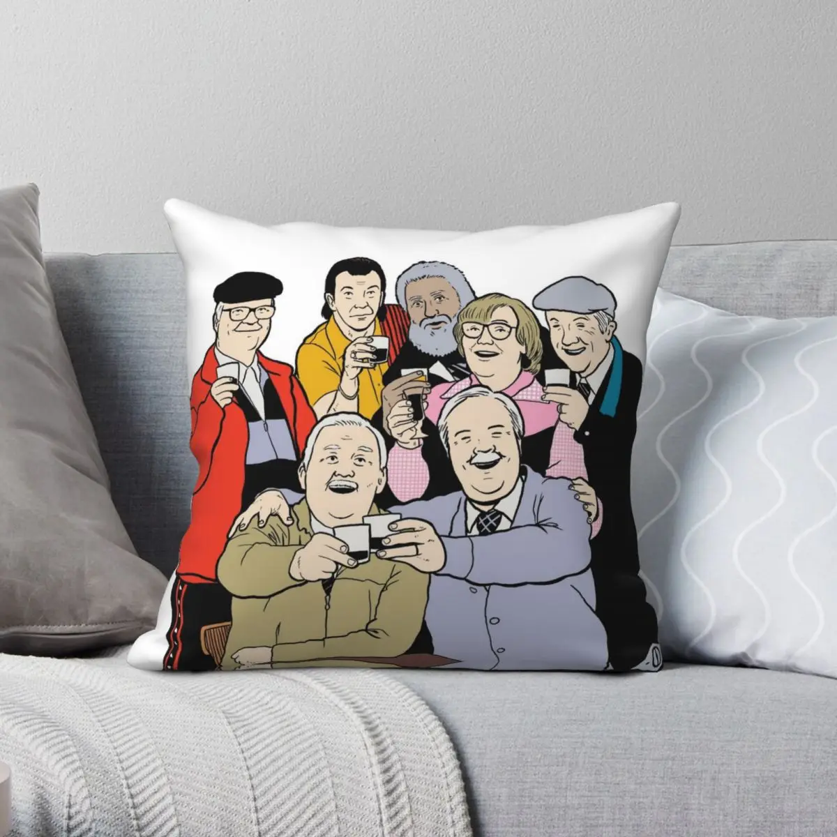 

Still Game Colour Pillowcase Polyester Linen Velvet Printed Zip Decor Pillow Case Car Cushion Case