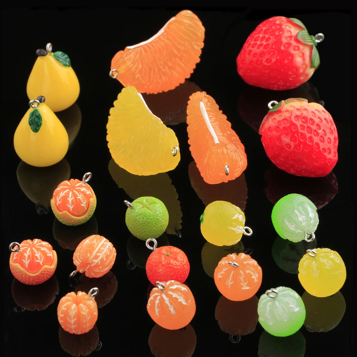 4pcs/lot Handmade Charms For Jewelry Making Diy Orange Strawberry Necklace Phone Pendant Fruit Bracelet Wholesale Accessory