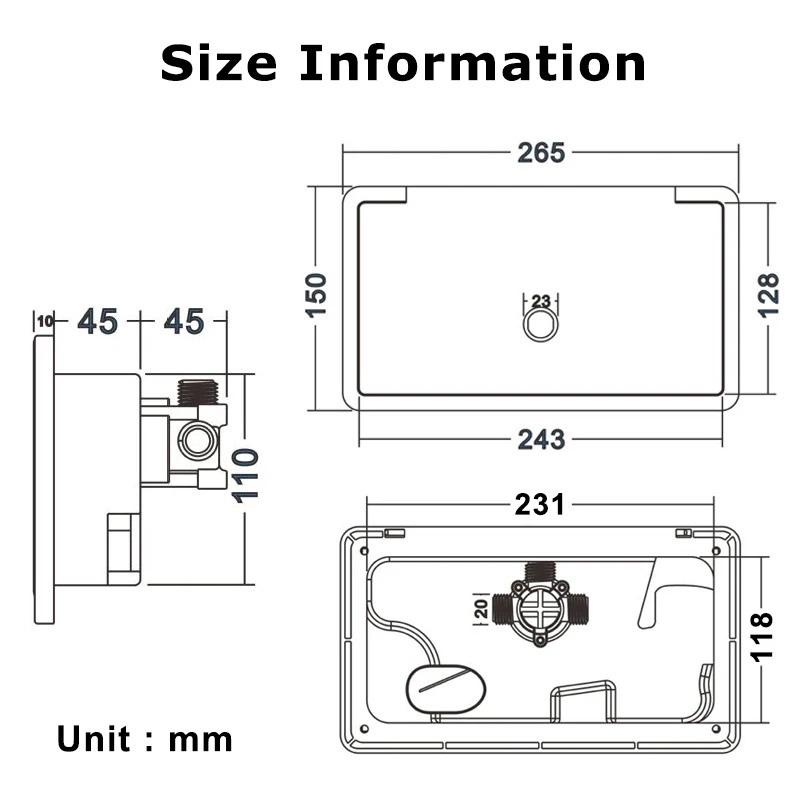 Watches-Boîte de douche extérieure chaude et froide avec interrupteur unique, kit de pommeaux de douche, 2 prédire, acier inoxydable, caravane, camping-car, extérieur