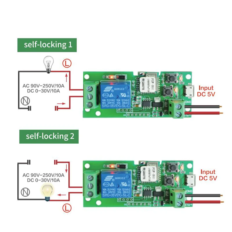 1CH eWeLink WIFI Smart Home Switch Module,DC 12V 24V 32V Inching Self Locking 1 Channel Relay,Door Access Gate Remote Controller