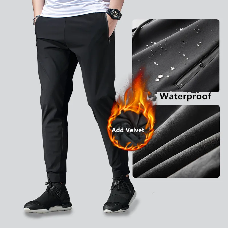 Sports Pants Men'S Plus Velvet Autumn Winter Fitness Pants Men Waterproof Rain Snow Keep Warm Trousers Elastic Sport Pants 29