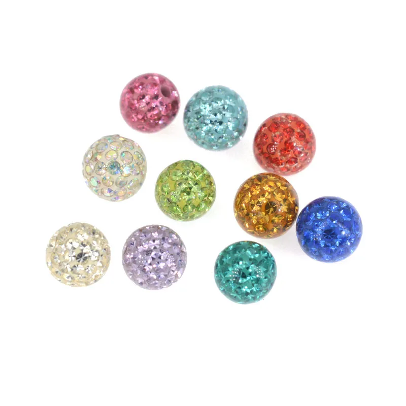 10Pcs 16g&14g 3-5mm Tongue Barbell Lip Ring Ear Belly Eyebrow Piercing Jewelry 100% CZ Crystal Screw 3-5mHole Replacement Balls