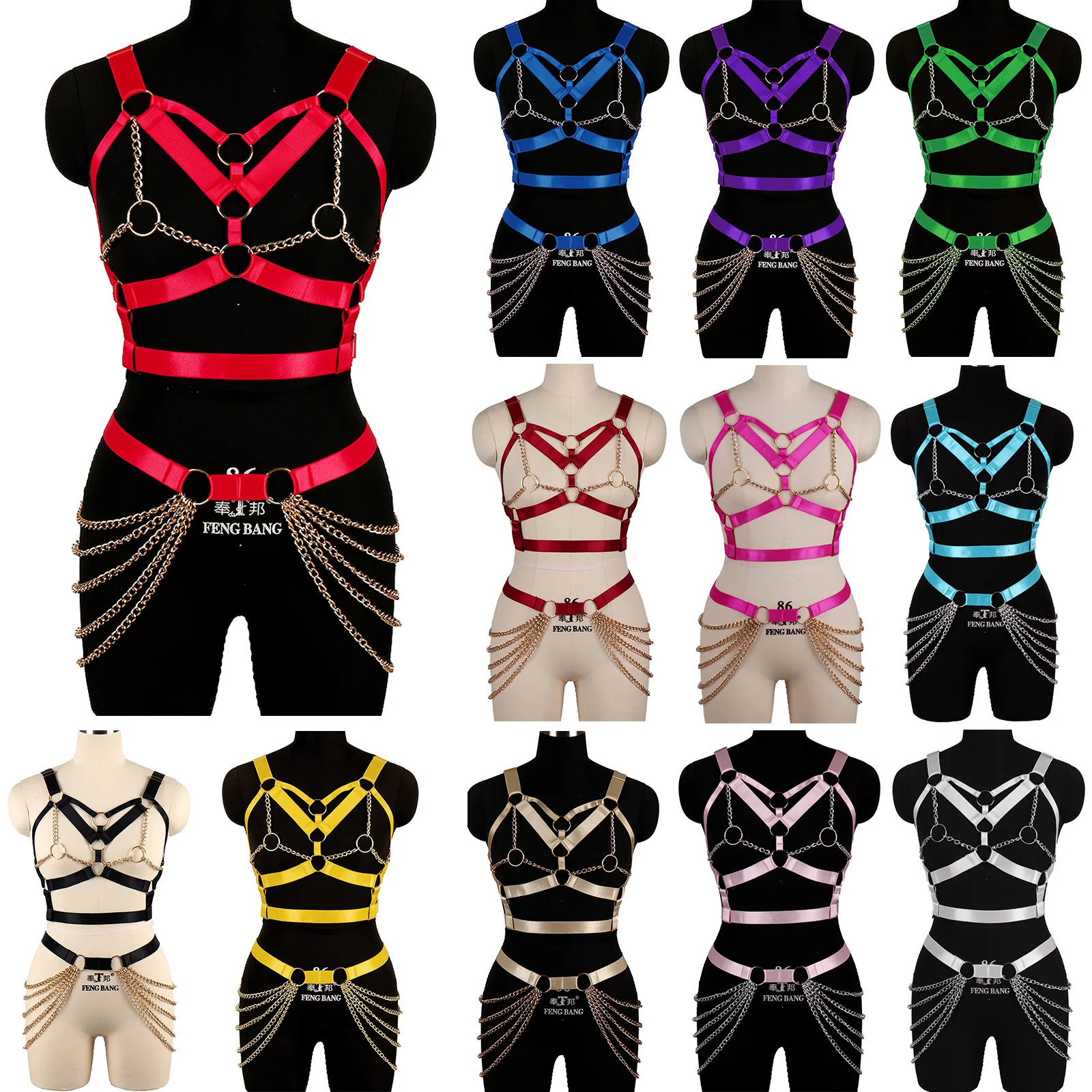 

Punk Chain Erotic Lingerie Harness Fashion Body Stocking Belt Goth Club Wear Sword Belt Sexy Women's Underwear Garter Suspenders