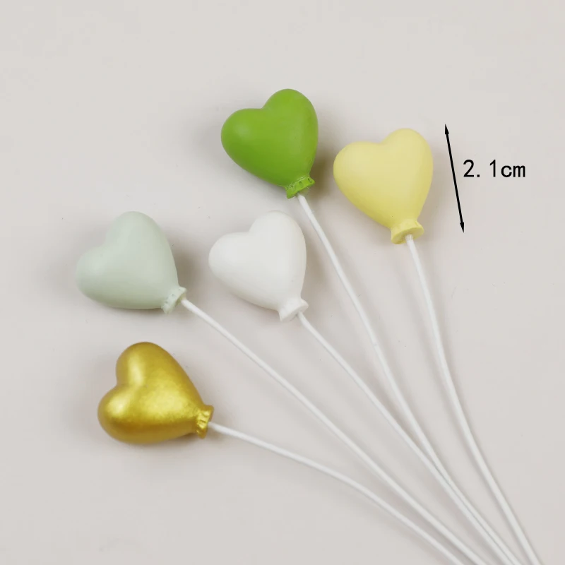 Cake decoration plug-in high-grade gold silver yellow blue purple pink ball love cake furnishings baking round ball Cake Topper